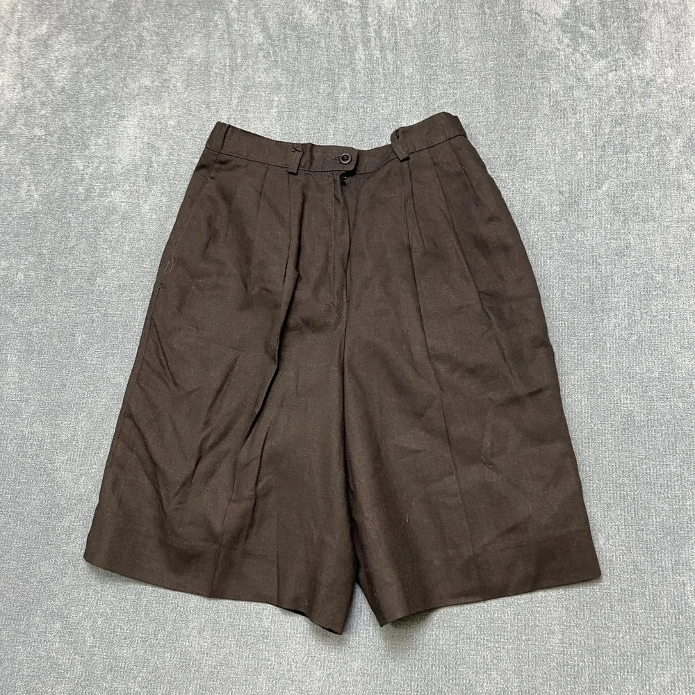 Country Sophisticates By Pendleton Shorts Womens 24 Black Pleated Lined Preppy